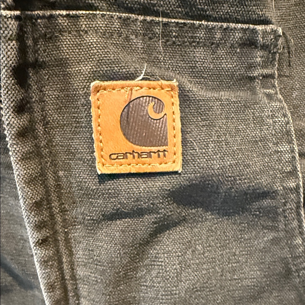 Vintage Youth 14/16 Carhartt Sandstone Quilt Lined Olive Green Hooded Jacket - Picture 4 of 7